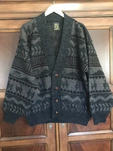 Tejidos Ruminahui Cardigan Uomo Bottoni 100% Lana Maglione Modello Lama XL - Foto 1 di 13