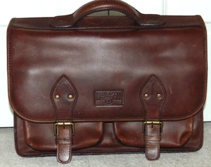 Duluth Trading Co Leather Bashful Billionaire Briefcase - Foto 1 di 8