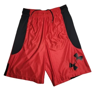 Under Armour Workout Gym Basketball Shorts Boys Size Medium Red Black Heat Gear - Picture 1 of 9