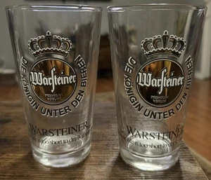 Set Of 2 Warsteiner Die Königin Unter Den Bieren 16 oz Pint Beer Heavy Glass - Picture 1 of 1