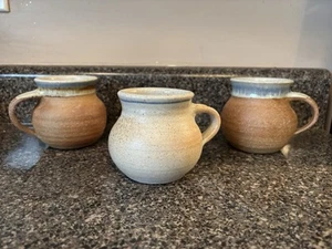 Buck Pottery Gruene Texas Signed 1983 Pottery Mugs (3) BEAUTIFUL - Picture 1 of 15