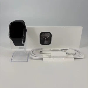 Apple Watch (Series 10) 46mm Jet Black Aluminum (LTE) w/ Black Sport- Excellent  - Picture 1 of 5