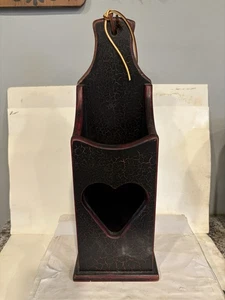 Vntg Wooden Wall Pipe Candle Box Primitive Style By American Heirloom Woodenware - Picture 1 of 21