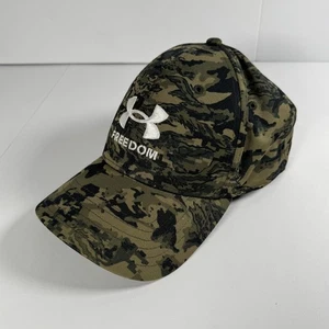 Under Armour Hat Cap Fitted Mens Medium Large Camo Camouflage Freedom Blitzing - Picture 1 of 11