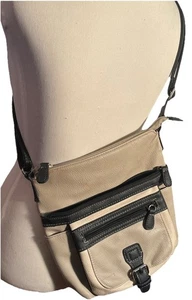 unbranded cross body gray brown multi zipper purse Excellent - Picture 1 of 6