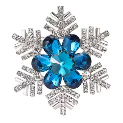 Роскошная брошь на булавке со снежинками блестящие стразы свадьбы и повседневный элегантный подарок - Изображение 1 из 4