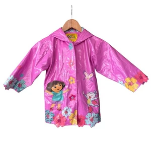 Kidorable Nickelodeon Dora The Explorer Regenmantel Jacke rosa Schmetterling Stiefel 4T - Bild 1 von 13