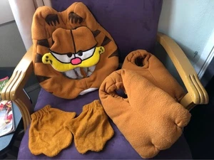 Vintage Handmade Orange Fleece Garfield Halloween Kids Costume 8-10 - Picture 1 of 10
