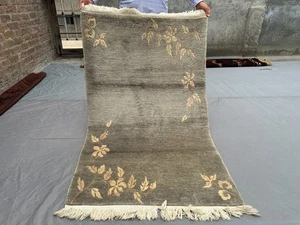 3x5 Moroccan Hand-Knotted Vintage Rug Full Pile Bathroom Area Rug, Nomadic Rug - Picture 1 of 10