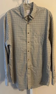 Brooks Brothers 346 Regent Tan Blue Plaid LS Button Up Non-Iron Men's M - Picture 1 of 12