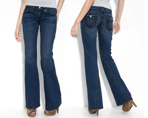 Nuevo Jean True Religion Brand Para Mujer Joey Bota Corte Grande QT Puntada Azul W1050BQT2 - Imagen 1 de 4