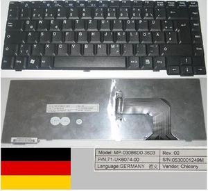Clavier Qwertz Allemand UNIWILL M50 M1450G M-1450G MP-03086D0 71-UK6074-00 Noir - Photo 1/1