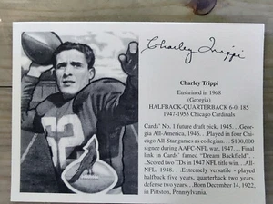 Football Charley Trippi Signed Autographed 5X7 Photo Chicago Cardinals - Picture 1 of 2