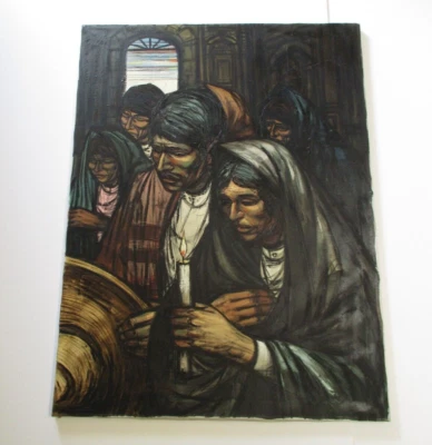 ALBERTO VELA PAINTING IMPRESSIONIST PORTRAIT LISTED LARGE 40" Famous Listed Oil - Image 1 of 4