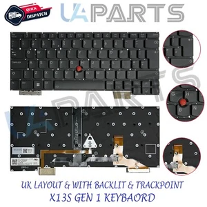 Per Lenovo ThinkPad X13S GEN 1 UK tastiera portatile con retroilluminazione e puntatore - Foto 1 di 3