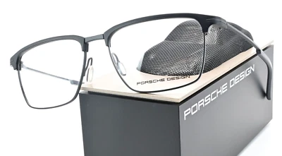PORSCHE DESIGN Brille P 8380 A 55-16 145 Metall Viereckig Mann Schwarz Matt Neu - Bild 1 von 4