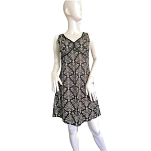 Loft Women's Sleeveless Black/White Cotton Dress Size 4 - Picture 1 of 5