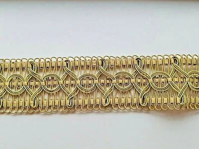 Houles Paris Vendome 32236 Braid Gimp 3yd Trim 62mm 2.33 in wide Gold Tone - Image 1 of 4