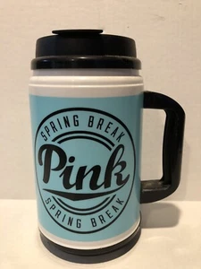 VICTORIA SECRET PINK Light Blue Travel Chug Mug 24 Ozs - Picture 1 of 3