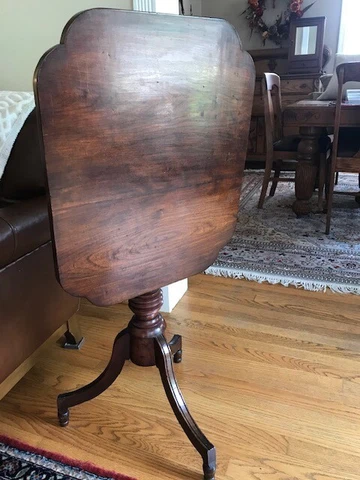 Antique Walnut Candlestick Table, Mid-19th c Cover