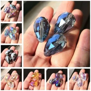 5pcs 24x17mm Teardrop Faceted Crystal Glass Loose Craft Beads lot DIY Jewelry - Picture 1 of 12