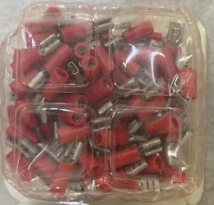 BM 00148 Insulated Quick-Connect Terminal, 0.25-1.5mm2, 4.8x0.8mm, Red, 100/Pkt - Picture 1 of 6