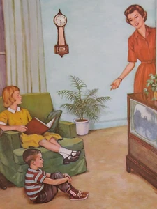 Our Home Song Primary Pictures Family Time 1961 Sunday School Story Board 10x14 - Picture 1 of 6