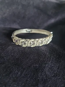 Women Fashion Costume Bracelet Silver Tone Clear White Diamanté Stones Clasp Clo - Picture 1 of 14