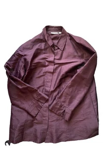 Chico’s Blouse Top Silk Button Front Maroon Burgundy Red 3 / XL - Picture 1 of 6