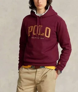 Felpa con cappuccio polo RALPH LAUREN uomo RL+ "POLO" Spell Out Fleece Pullover nuova con etichette - taglia M - Foto 1 di 5
