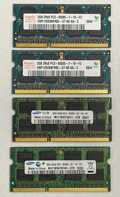 💻 4pc Samsung Hynix 8GB ( 4 x 2GB )  2Rx8 PC3-8500S-7-10-F2 DDR3 RAM  Memory - Image 1 of 2