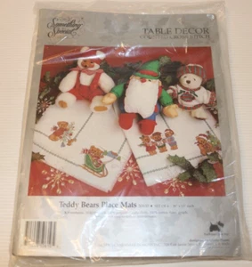 Something Special, Counted Cross Stitch TEDDY BEAR PLACE MATS Kit #50610, New - Picture 1 of 5