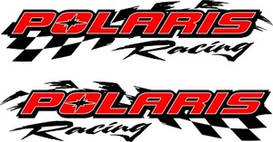 Polaris racing checker snowmobile 2 sticker decal set 5" x 22"  - Picture 1 of 1