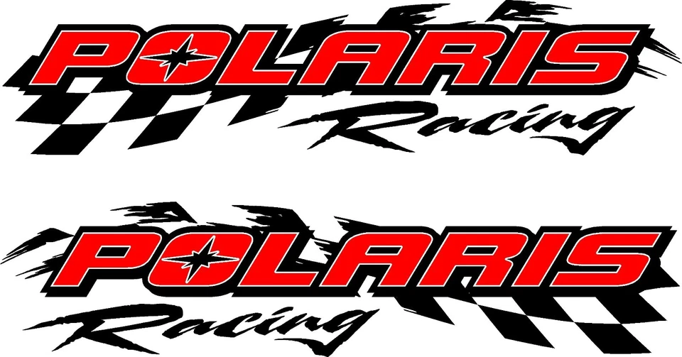 Polaris racing checker snowmobile 2 sticker decal set 5" x 22"  Foto 1 de 1