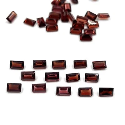 Natural Mozambique Garnet Baguette Cut Loose Gemstone Lot 44 Pcs 3*5-3*6 MM 17CT - Image 1 of 4