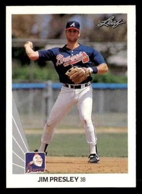 Jim Presley 1990 Leaf Inc.  Card #277 Atlanta Braves - Image 1 of 2
