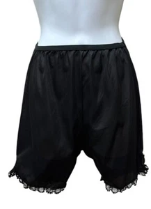 Bragas de grifo negras vintage de nailon reforzado encaje ribete almohada lengüeta talla S - Imagen 1 de 13