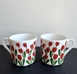 (Set of 2) Vintage Gustavsberg Stig Lindberg Porcelain Juliana Tulip Tea Cups - Picture 1 of 9