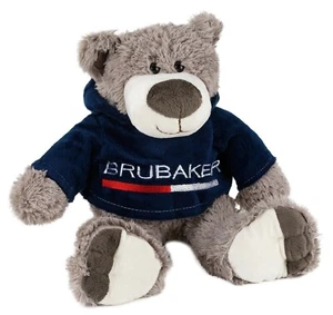 BRUBAKER Teddy Bär 30 cm grau mit Hoodie Kuscheltier Plüschtier Schlaftier - Bild 1 von 5