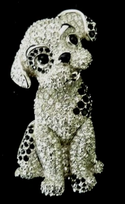 Swarovski Crystal Dalmatian Puppy Dog Rhodium Plated Brooch With Pouch & Leaflet - Image 1 of 4