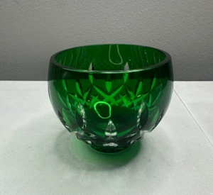 Waterford Lismore Green Votive Small Hand Bowl Cased Crystal 4" Tall - Picture 1 of 11