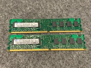 2X Memoria de escritorio Samsung 1GB 2Rx8 PC2-5300U-555-12 E3 M378T2953EZ3-CE6, usada - Imagen 1 de 2