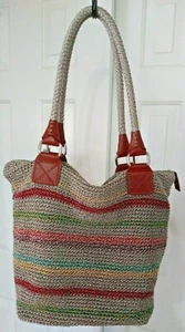 Bolso de Hombro THE SAK Crochet BOHEMIO Hobo Multicolor Rayas Cubo - Imagen 1 de 12