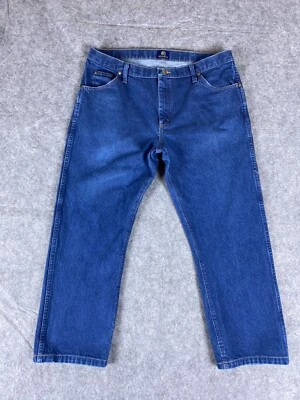 Wrangler Jeans Mens 38x30 Blue 47MWZ Straight Leg Cowboy Actual 38X26 Hemmed - Image 1 of 4