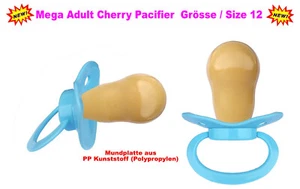 ABDL CHUPETE ADULTO - CHUPETE "CHERRY" Tamaño 12 placa bucal 85 x 60 mm -Bebé-Azul - Imagen 1 de 1