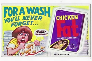 1969 Topps Wacky Ads #13 CHICKEN FAT LAUNDRY DETERGENT long perf ex- - Imagen 1 de 2