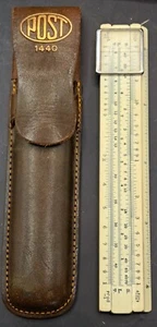 Frederick POST Bamboo 1440 Hemmi Pocket Slide Rule, Lthr Case, Box & Inst - MFT - Picture 1 of 11