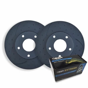 DIMPL SLOTTED FRONT DISC BRAKE ROTORS+PADS for Holden Crewman VZ SSZ V8 320mm - Picture 1 of 6