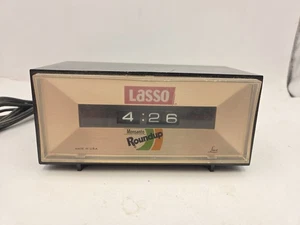 Vintage Lux Flip Roller Clock Monsanto Roundup Lasso Promotional Ad - WORKS - Picture 1 of 4