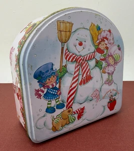 Vintage 2002 🍓 Strawberry Shortcake 🍓 Christmas / Winter : 12cm Snowman Tin - Imagen 1 de 5